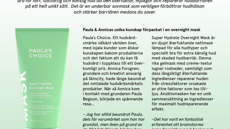 NEW INNOVATION! Super Hydrate Overnight Mask