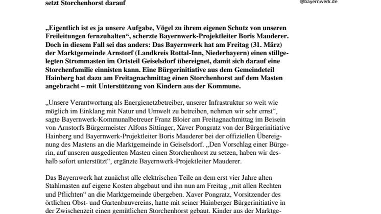 In der Hoffnung auf baldigen Storchennachwuchs