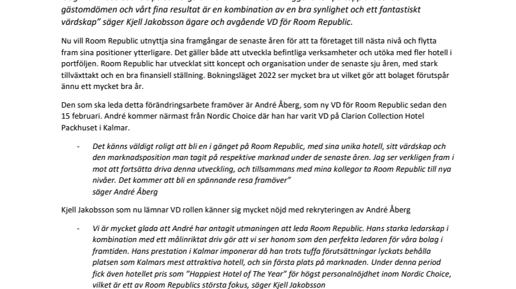 Room Republic rapporterar All time High 2021, utser ny VD för nästa fas i sin utveckling.pdf