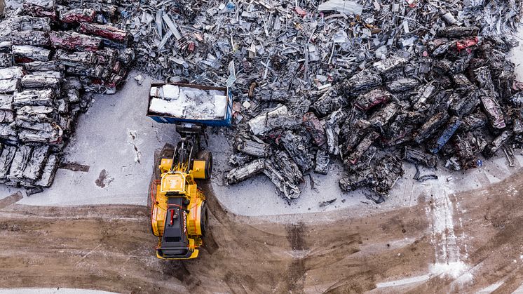 Volvo L350H i skrothantering - Stena Recycling
