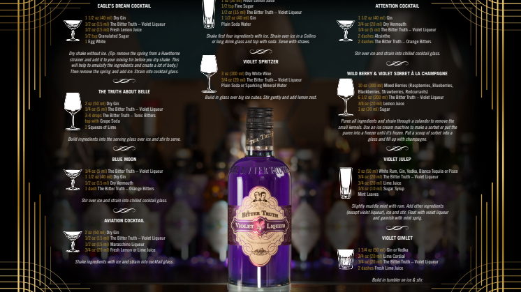 The Bitter Truth Violet Liqueur Cocktail Recipes