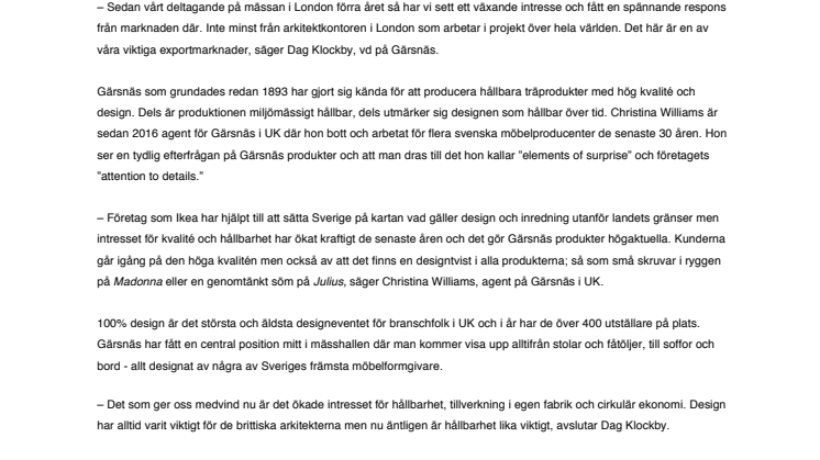 Svenska Gärsnäs satsar på den brittiska marknaden