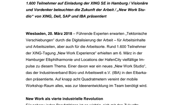 New Work Experience 2018  gibt viele spannende Impulse zum Wandel der Arbeit