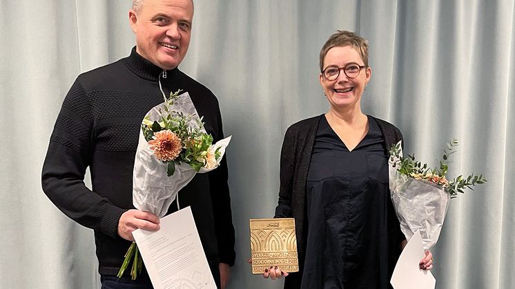 Christian och Annika, prisutdelning för MDU. 