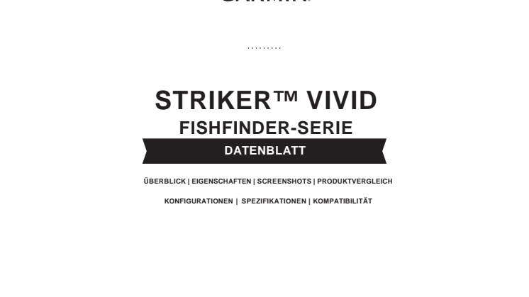 Datenblatt Garmin STRIKER Vivid Fishfinder Serie