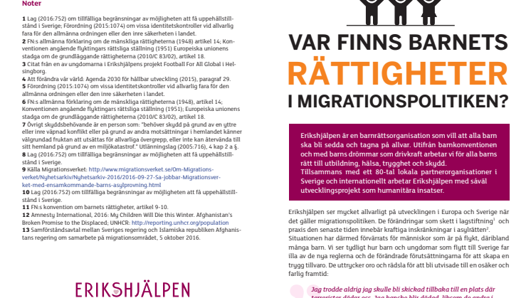 Var finns barnets rättigheter i migrationspolitiken?