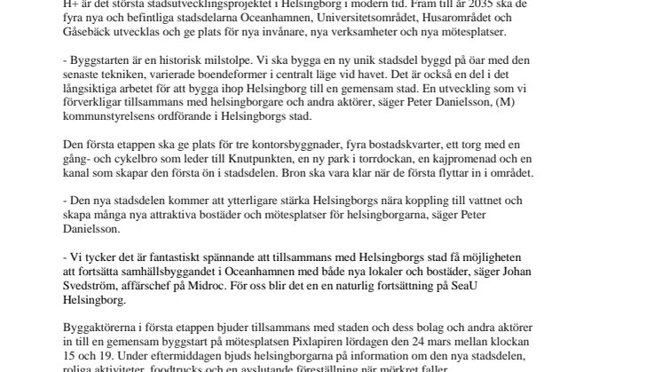 Byggstart för en helt ny stadsdel i Helsingborg