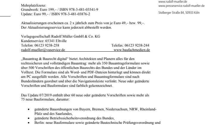 Bauantrag & Baurecht digital  07/2019