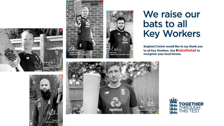 ECB announces #raisethebat Test Series with players wearing key workers’ names on shirts