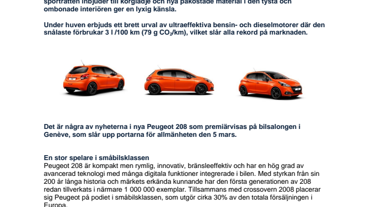 Nya Peugeot 208 – koncentrerad energi  