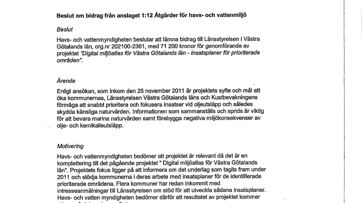 Beslut Digital miljöatlas