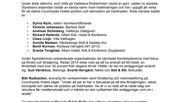 Countryside Hotels firar 30 år med stora framtidsplaner