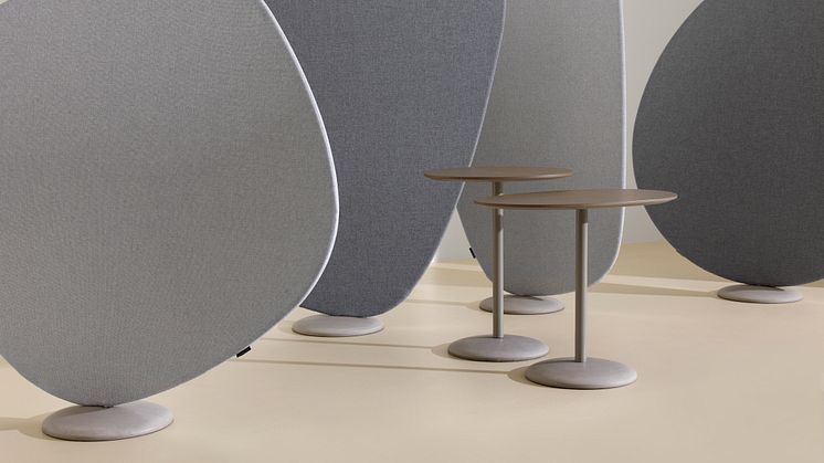 Wind room divider and tables designed by Jin Kuramoto