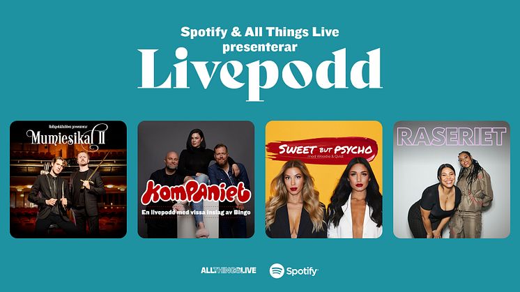 All Things Live och Spotify i nytt samarbete – gör livepodd under ﻿fyra kvällar på Rival i Stockholm!