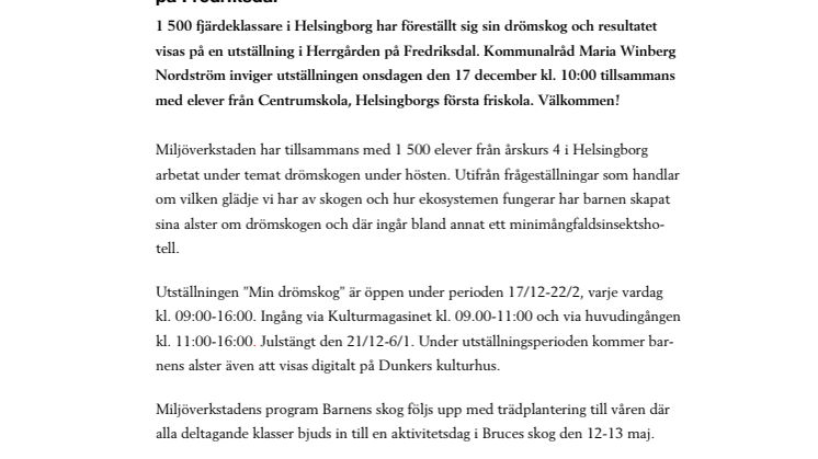 Pressinbjudan: Drömskogar och minimångfaldsinsektshotell visas på Fredriksdal 