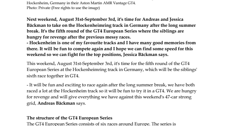230830 ENG Pressrelease, GT4 Europe Hockenheim.pdf