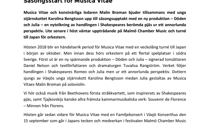 Säsongsstart för Musica Vitae