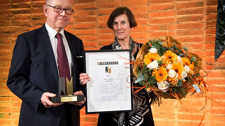 Bengt och Berit Swegmark årets mottagare av Gullsaxarna i Borås