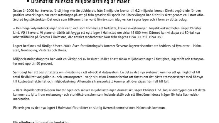 Nytt lager ska minska miljöbelastningen