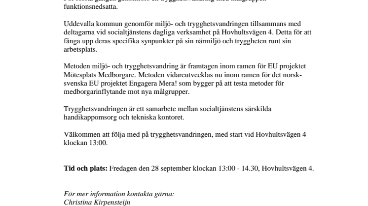 Trygghetsvandring för funktionsnedsatta