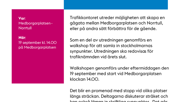 Inbjudan walkshop gågator