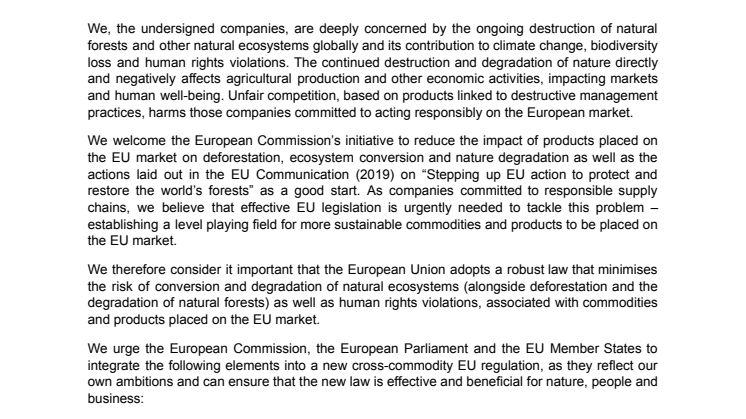 Statement of support from businesses for an effective EU law to halt the trade in commodities and products linked to deforestation and conversion.pdf