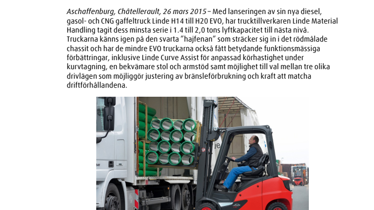 Nya Linde Diesel, gasol- och CNG gaffeltruckar i lyftkapaciteterna 1,4 till 2.0 - ton 