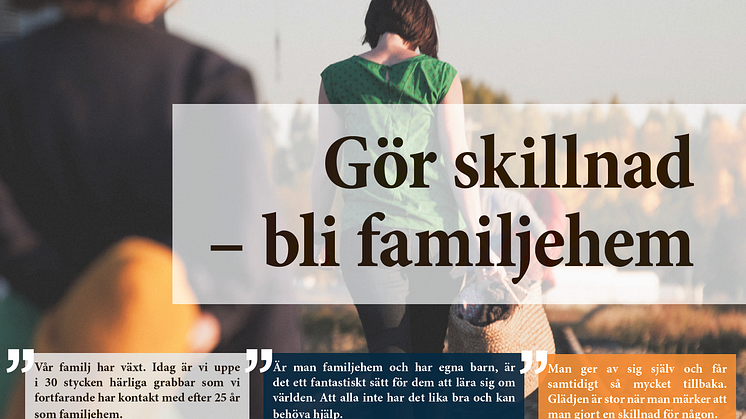 Gör skillnad – Bli familjehem 