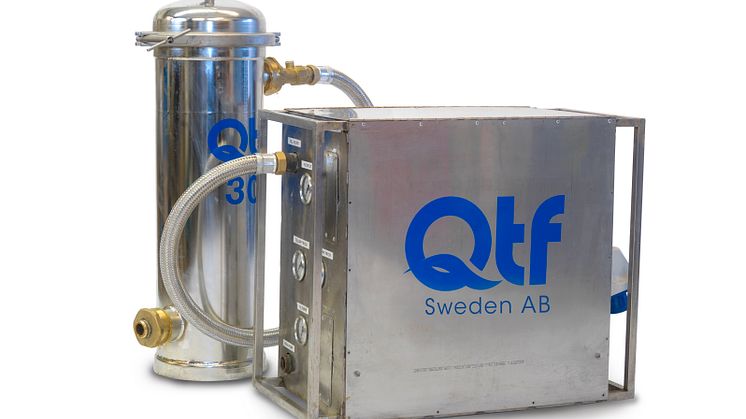QTF avgasar och renar med egenutvecklad metod och specialmaskiner.