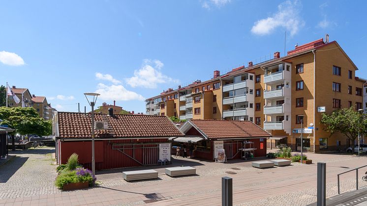 Vy över Olskrokstorget. Fotograf Markus Andersson