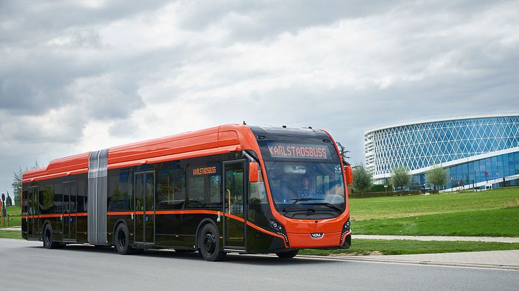 Buss som trafikerar snabbusslinjen Karlstadsstråket.