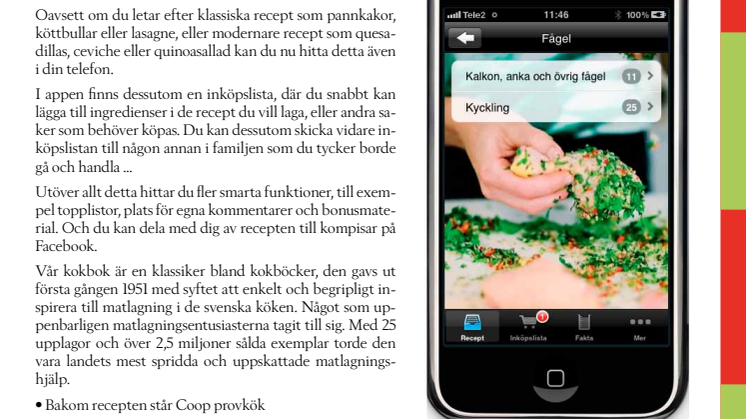 Vår kokbok — nu i din iPhone