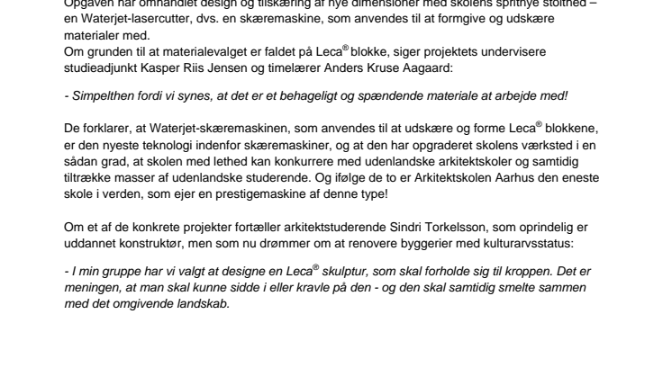 Leca® blokke hitter på Arkitektskolen Aarhus