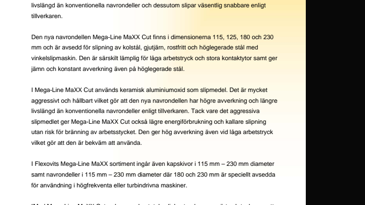 Ny navrondell ger snabbare slipning