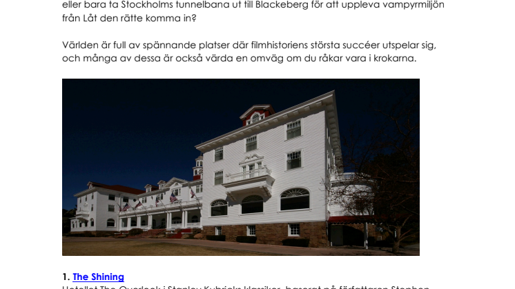 Upplev filmvärldens rysligaste resmål