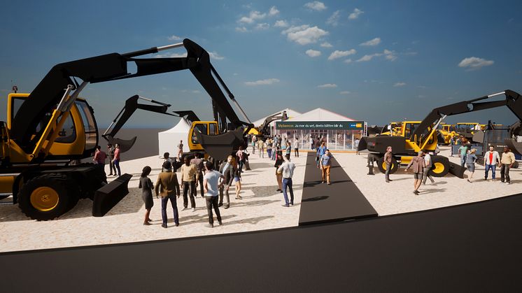 Detaljbild av Swecons monter på Svenska Maskinmässan 2022 - entré