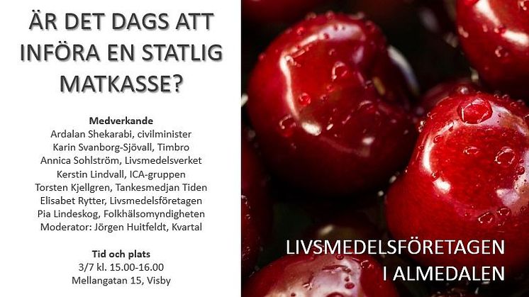 Är det dags att införa en statlig matkasse? Ett nyfiket samtal om folkhälsa, matvanor och ansvar