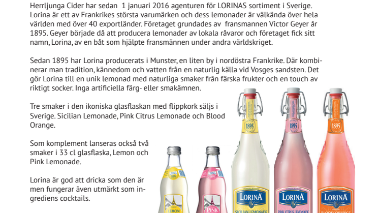 LORINA - Frankrikes ledande premium lemonad satsar på svenska marknaden