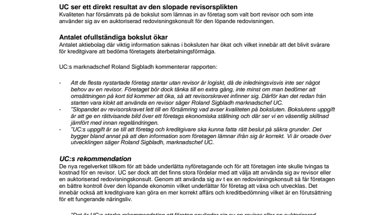 4 av 5 nystartade aktiebolag väljer bort revisor – försämrad kvalitet på boksluten