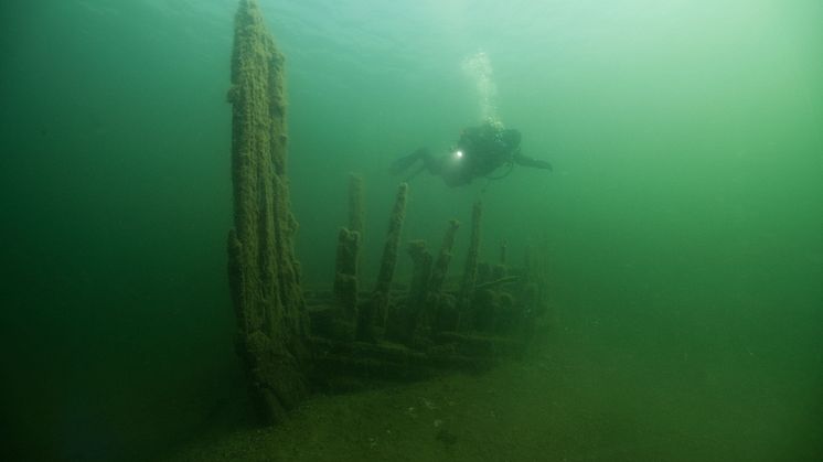 Björns vrak i Stockholms skärgård. Fartyget sjönk i slutet av 1700-talet med en last av kalk som var ämnad in till Stockholm. Foto: Mikael Fredholm, CC-BY.