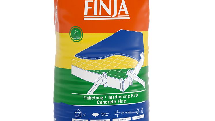 Finbetong i regnbågsfärgad säck - högupplöst