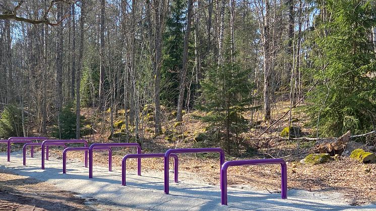Västerås har nu en hinderbana vid Rocklundaskogen. Vid det här hindret ska man ta sig över och under.