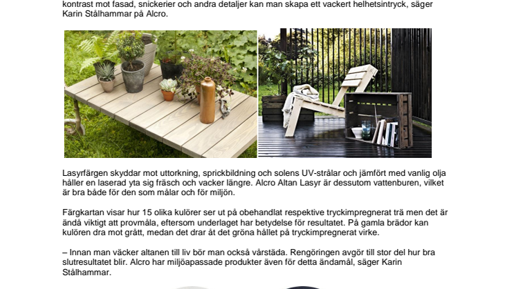 Gör altanen vårfin med Svartek och Björknäver