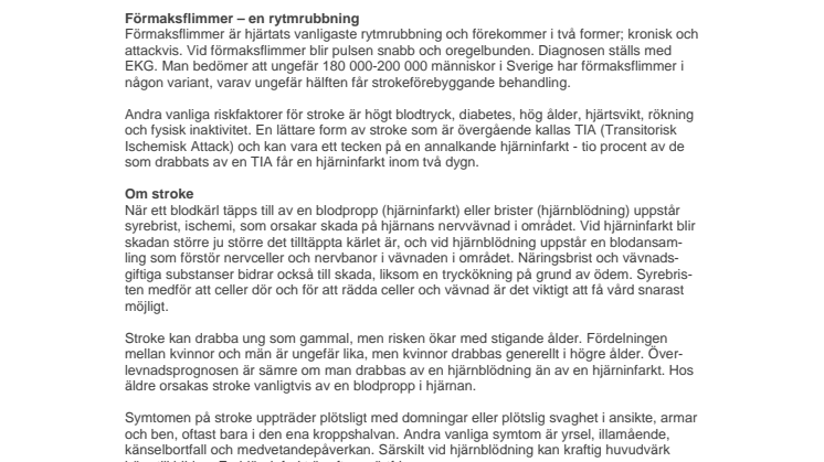 Om förmaksflimmer och stroke