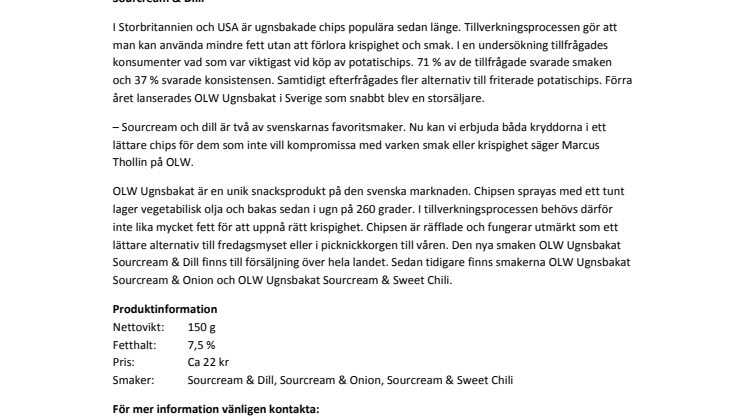 Sveriges enda ugnsbakade chips i ny smak 