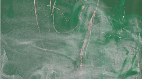 Chalkboard Painting I, 2013. Akryl, sprayfärg och krita på duk. 198 x 112 x 4 cm