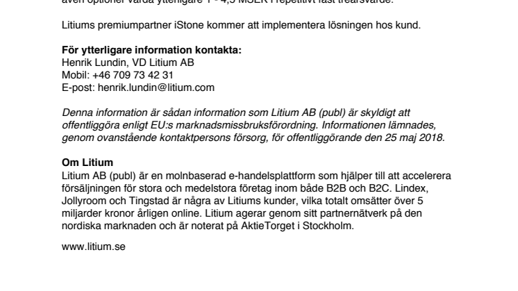 OMX Large Cap-bolag väljer Litium för global e-handel 