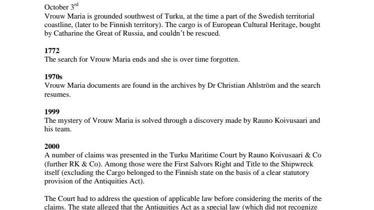 Time Line of Vrouw Maria, pdf-format
