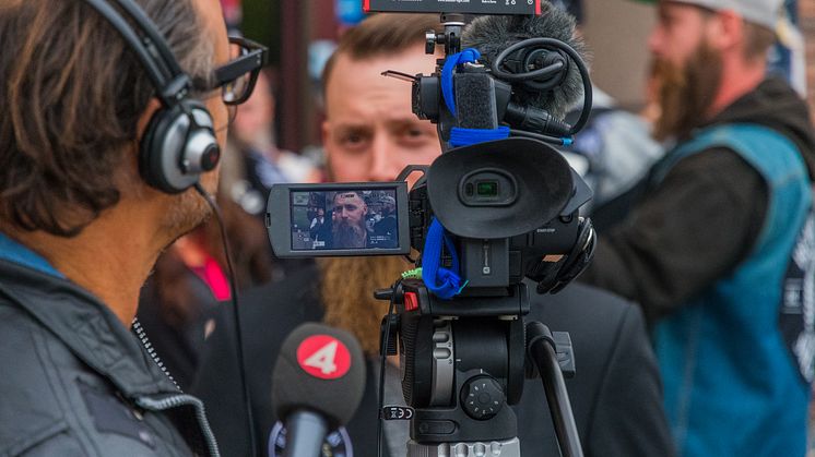 Skäggparaden på World Beard Day uppmärksammas på riksnyheterna. Foto: Andreas Fransson / Beardshop.se