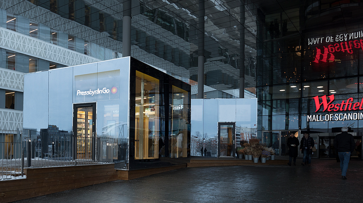 Nya Pressbyrån Go utanför Westfield Mall of Scandinavia.